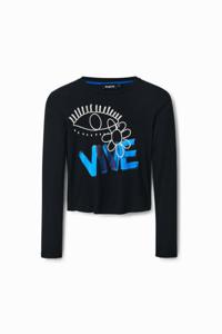 Cropped T-shirt Vive - BLACK - XS