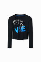 Cropped T-shirt Vive - BLACK - XS