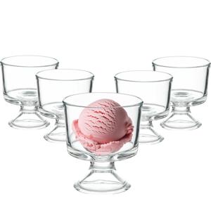 IJcoupes/ijs/dessert serveer schaaltjes - op voet - set 6x stuks - glas - 290 ml