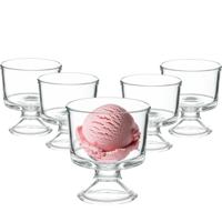 IJcoupes/ijs/dessert serveer schaaltjes - op voet - set 6x stuks - glas - 290 ml - thumbnail
