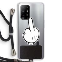 Middle finger black: Oppo A95 5G Transparant Hoesje met koord
