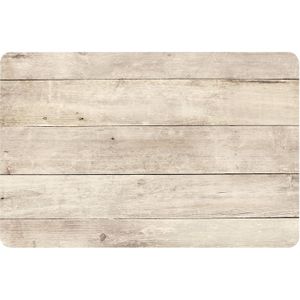 6x Placemats beige hout print 44 cm