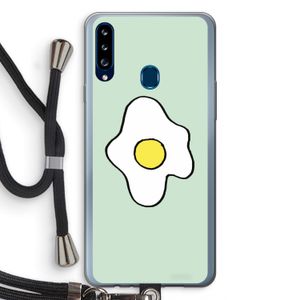 Spiegelei: Samsung Galaxy A20s Transparant Hoesje met koord