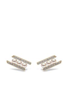 Yoko London boucles d'oreilles en or 18ct ornées de perles d'Akoya et diamants