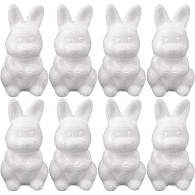 Piepschuim hobby vorm - 8x - haas/konijn - 8 cm - DIY knutsel figuren