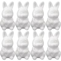 Piepschuim hobby vorm - 8x - haas/konijn - 8 cm - DIY knutsel figuren