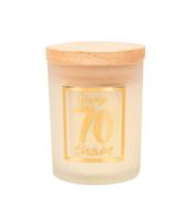 Paperdreams Geurkaars klein goud/wit - 70 jaar