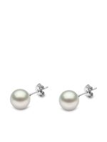 Yoko London puces d'oreilles Classic 9 mm en or blanc 18ct serties de perles de mer du sud - Argent