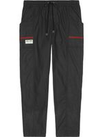 Gucci pantalon de jogging fuselé à détails Web - Noir - thumbnail