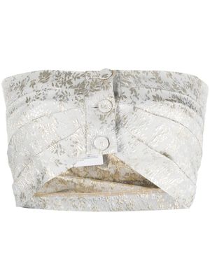 Philosophy Di Lorenzo Serafini haut bandeau en jacquard à coupe crop - Gris