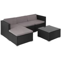 tectake® - Wicker loungeset Lignano - zwart - thumbnail