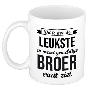 Leukste en meest geweldige broer cadeau koffiemok / theebeker wit 300 ml