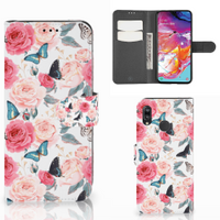 Samsung Galaxy A70 Hoesje Butterfly Roses - thumbnail