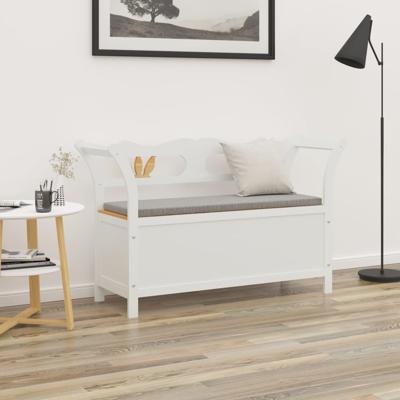 Bankje 107x45x75,5 cm massief vurenhout wit