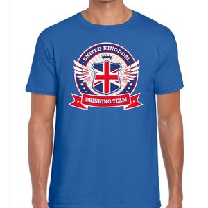 Blauw Engeland drinking team t-shirt heren