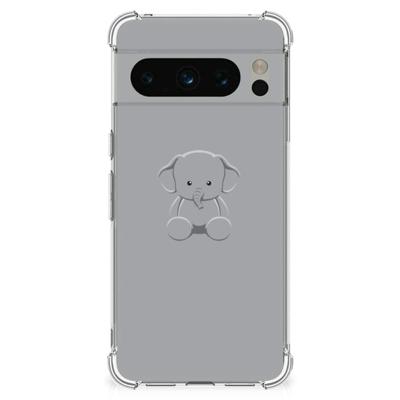 Google Pixel 8 Pro Stevig | Bumper Hoesje | Grijs Baby Olifant Google Pixel 8 Pro Stevig | Bumper Hoesje | Grijs Baby Olifant