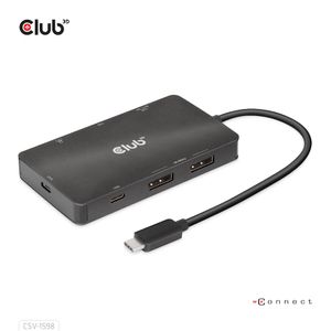 CLUB3D USB Gen2 Type-C to Dual DisplayPort 4k60Hz 7-in-1 HUB - 2x Displayport