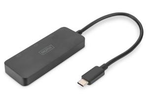 Digitus DS-45334 DisplayPort / USB-C Adapter [1x USB-C - 3x DisplayPort bus] Zwart 4K UHD, Zonder laadbus