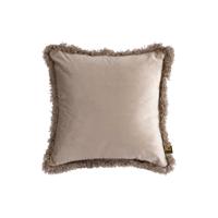 Nous Beige Velvet Kussen Met Franjes S