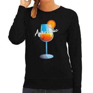 Apres ski sweater dames - aperholic - zwart - wintersport - Aperol - skieen/snowboarden