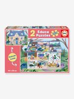 Puzzel 2 x 100 stukjes int/ext huis EDUCA meerkleurig
