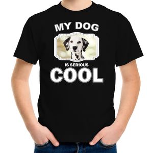 Honden liefhebber shirt Dalmatier my dog is serious cool zwart voor kinderen