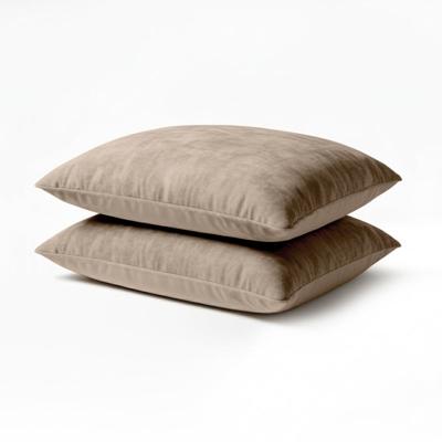 2-PACK Velvet Kussensloop - Taupe - Zydante - 60x70 Cm - Microvezel Velvet - Dekbed-Discounter.nl