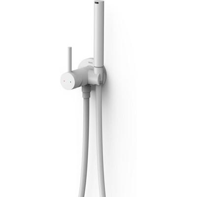 Bidetkraan met handdouche Tres Max | Opbouw | Mengkraan | 1-hendel | Rond | Wit mat