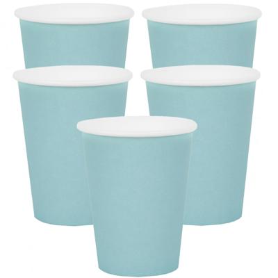 Santex feest/verjaardag bekertjes - 30x stuks - karton - lichtblauw - 270 ml