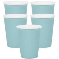Santex feest/verjaardag bekertjes - 30x stuks - karton - lichtblauw - 270 ml