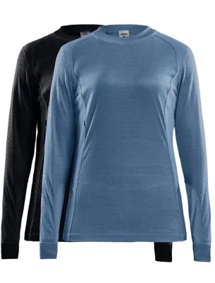 2-Pack Core Thermoshirt Lange mouw Dames - Warm thermisch ondergoed Ronde hals - Thermotrui