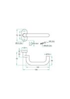 Gatdeel CHASE II gekropt rvs mat 9mm geveerd ovaal rozet