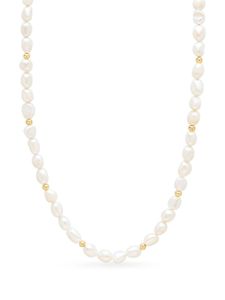 Nialaya Jewelry collier Delicate serti de perle baroque - Blanc