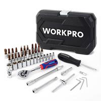 Dopsleutelset Workpro 1/4" 46 Onderdelen