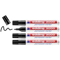 Edding 4-3000-4-1001 Permanent marker Zwart Watervast: Ja - thumbnail