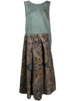 Uma Wang robe mi-longue à motif baroque - Bleu