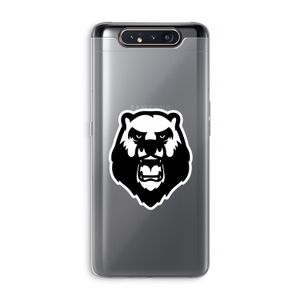 Angry Bear (white): Samsung Galaxy A80 Transparant Hoesje