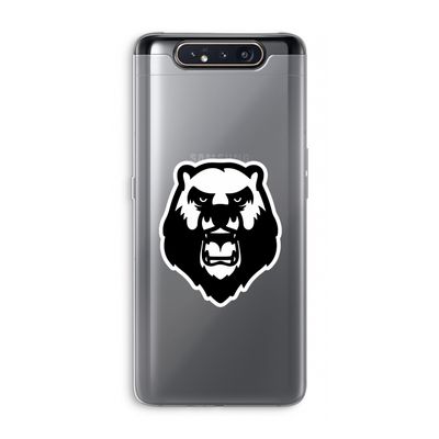 Angry Bear (white): Samsung Galaxy A80 Transparant Hoesje