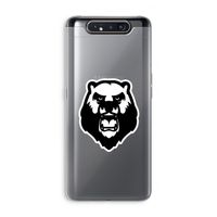 Angry Bear (white): Samsung Galaxy A80 Transparant Hoesje