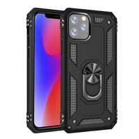 Armor schokbestendige TPU + PC beschermhoes voor iPhone XI 2019 met 360 graden rotatie houder (zwart)