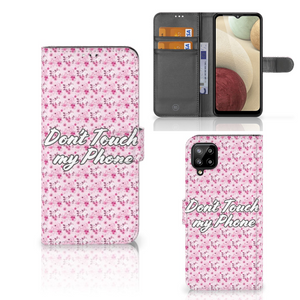 Samsung Galaxy A12 Portemonnee Hoesje Flowers Pink DTMP