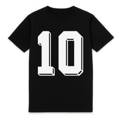 FC Eleven - Casual Heavy T-Shirt met 3D Shadow Rugnummer - Zwart