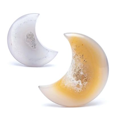 Edelsteen Maan - Agaat met Kristallisatie (4 cm)