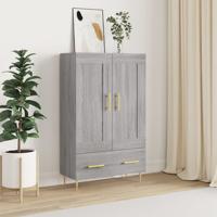 Hoge kast 69,5x31x115 cm bewerkt hout grijs sonoma eikenkleurig