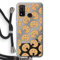 Croissant: Huawei P Smart (2020) Transparant Hoesje met koord Croissant: Huawei P Smart (2020) Transparant Hoesje met koord