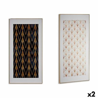 Canvas Geometrisch 61,5 x 3 x 121,5 cm (2 Stuks)