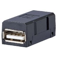 BTR NETCOM 1401U00812KI tussenstuk voor kabels USB A Zwart - thumbnail