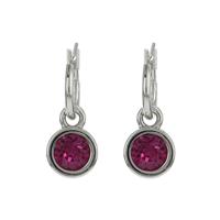 Biba Hang Oorbellen met Swarovski Steentje Fuchsia Biba Hang Oorbellen met Swarovski Steentje Fuchsia