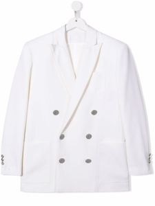 Balmain Kids blazer à boutonnière croisée - Blanc