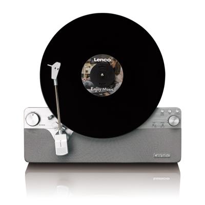 LENCO LSA-071SI - Volautomatische verticale platenspeler met ingebouwde luidsprekers en Bluetooth® - Zilver